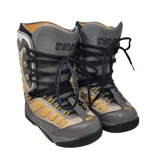 ThirtyTwo Prion Mens Snowboard Boots Gray Yellow Size 9 Lightweight Supportive